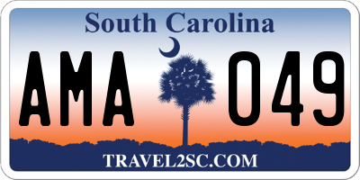 SC license plate AMA049