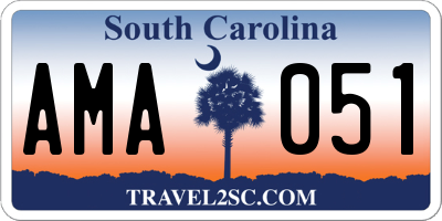 SC license plate AMA051