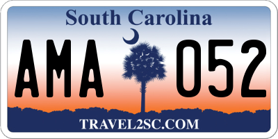 SC license plate AMA052