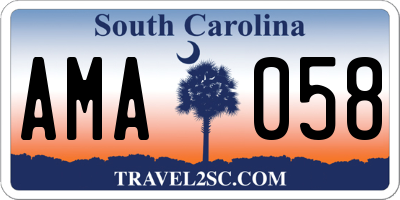SC license plate AMA058