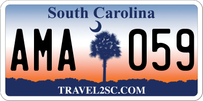 SC license plate AMA059