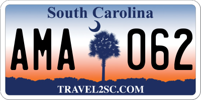 SC license plate AMA062