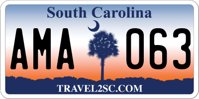 SC license plate AMA063