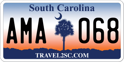 SC license plate AMA068