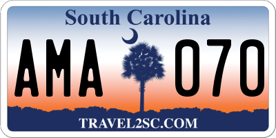 SC license plate AMA070