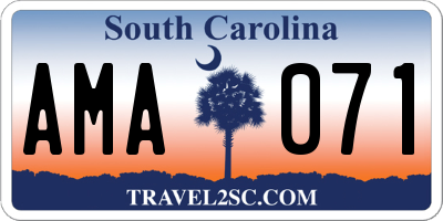 SC license plate AMA071