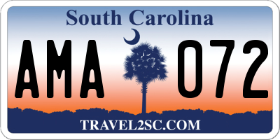 SC license plate AMA072