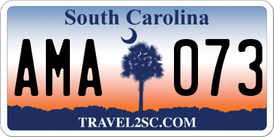 SC license plate AMA073