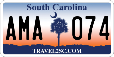 SC license plate AMA074