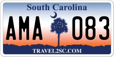 SC license plate AMA083