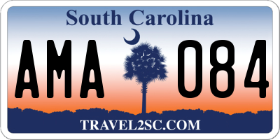 SC license plate AMA084