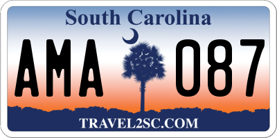SC license plate AMA087