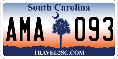 SC license plate AMA093