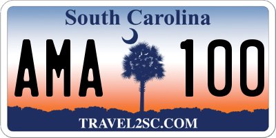 SC license plate AMA100