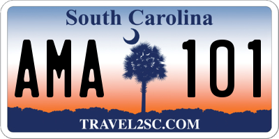 SC license plate AMA101