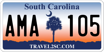 SC license plate AMA105