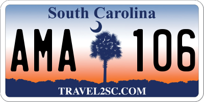 SC license plate AMA106