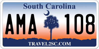 SC license plate AMA108