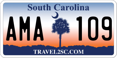 SC license plate AMA109