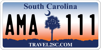 SC license plate AMA111