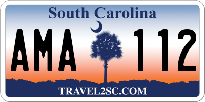 SC license plate AMA112