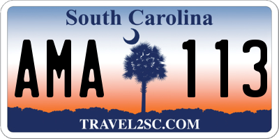 SC license plate AMA113