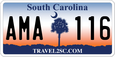 SC license plate AMA116
