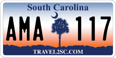 SC license plate AMA117