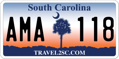 SC license plate AMA118