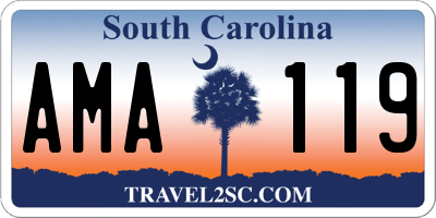 SC license plate AMA119