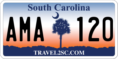 SC license plate AMA120