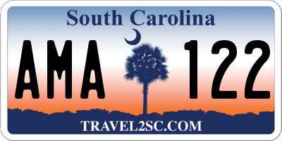 SC license plate AMA122