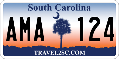 SC license plate AMA124