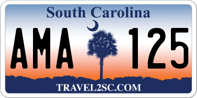 SC license plate AMA125