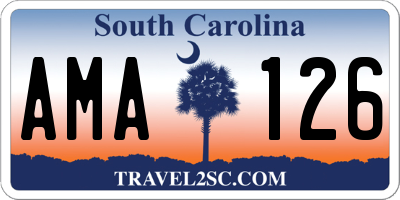 SC license plate AMA126
