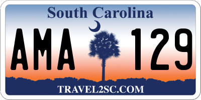 SC license plate AMA129