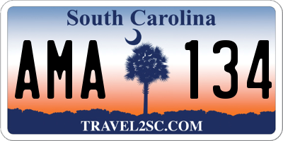 SC license plate AMA134