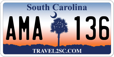 SC license plate AMA136