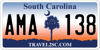 SC license plate AMA138