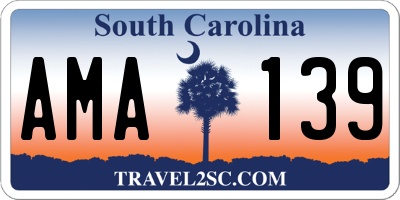 SC license plate AMA139