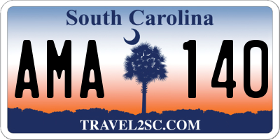 SC license plate AMA140