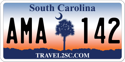 SC license plate AMA142