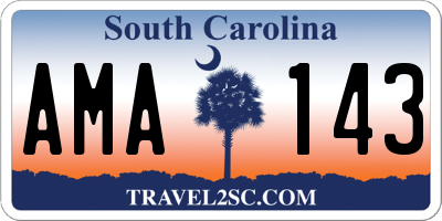 SC license plate AMA143