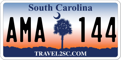 SC license plate AMA144