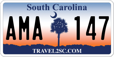 SC license plate AMA147