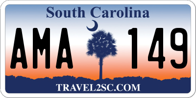 SC license plate AMA149