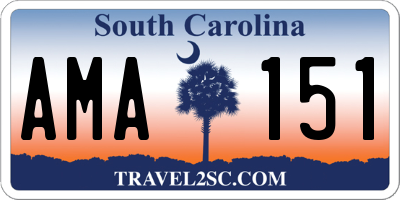 SC license plate AMA151