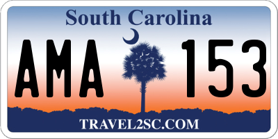 SC license plate AMA153
