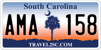 SC license plate AMA158