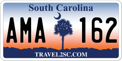 SC license plate AMA162
